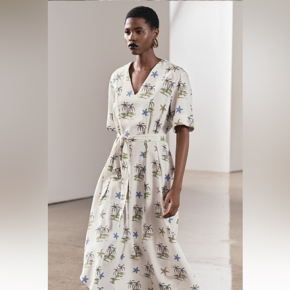 New ZARA Printed Dress ZW Collection